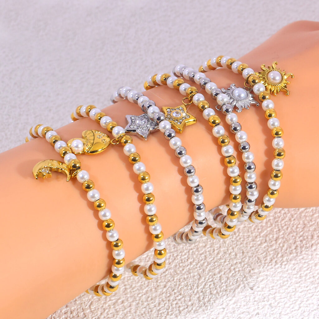 Gold tone stainless steel bangle