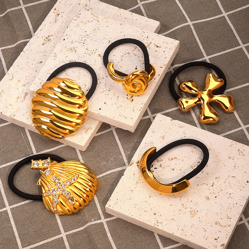 Gold tone stainless steel hair accessories