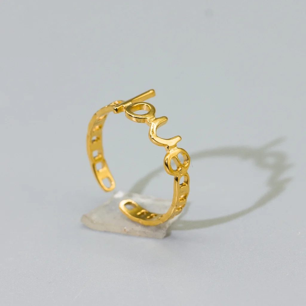 Open gold tone ring